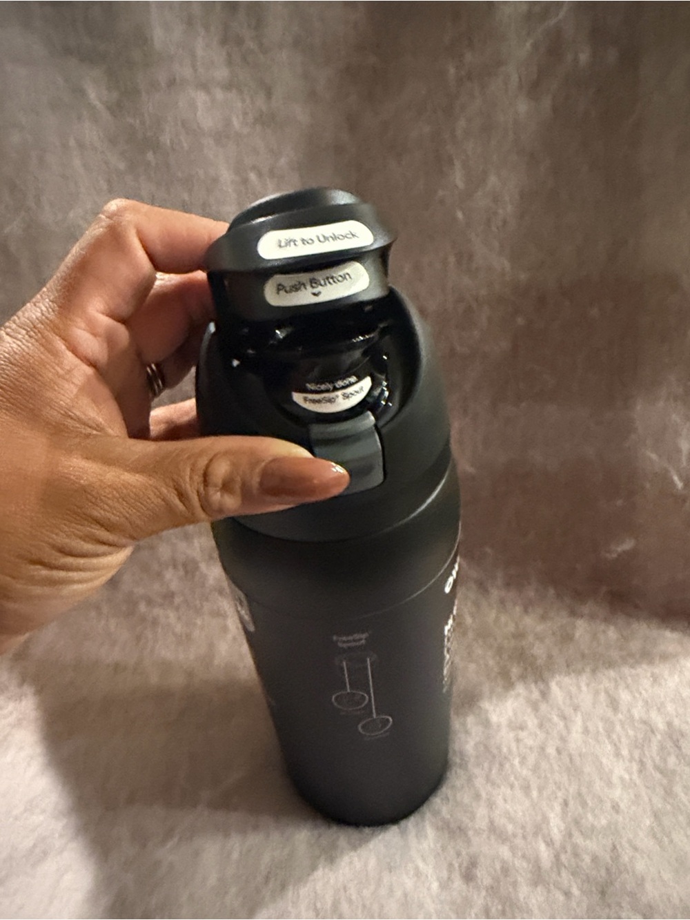 owala Black Insulated Water Bottle with Built-In Straw - Picture 3 of 5